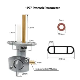 W35-gl1 1pz 741506622094 Fuel Valve Petcock Shut Off Replacement For Yamaha Warrior 350 Yf #3