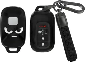 Aceboy 692090774444 For Honda Key Fob Cover Soft Tpu With Leather Keychain Compatible