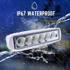 Acelane 791386796327 Led Boat Lights Marine Light Bar T-top Spreader White Flood #2
