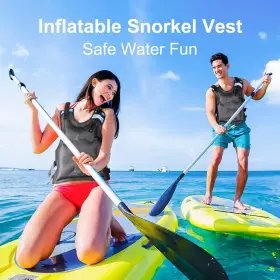 Ag4201 Agug Inflatable Snorkeling Vest Adults Snorkel With Large Black #3