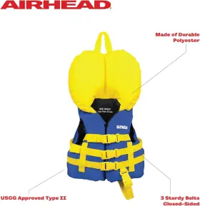 3003.5672 Airhead Infants General Purpose Life Jacket Coast Guard Blue #2