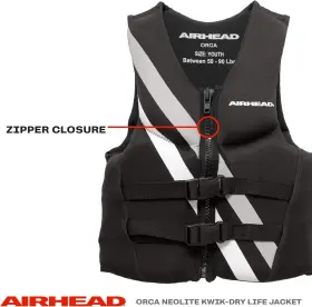 Airhead 737826055890 Orca Neoprene Kwik-dry Neolite Life Jacket Uscg Youth #2