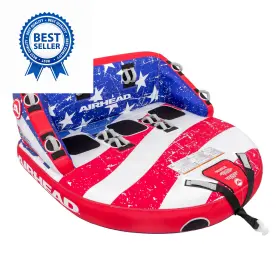 Airhead 737826507535 Super Mable Towable Tube For Boating 1-3 3 Rider Stars And Stripe