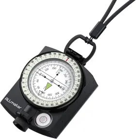 All025 Allmeter Survival Lightweight Metal Compass 120g Waterproof Navigation Tool For Black