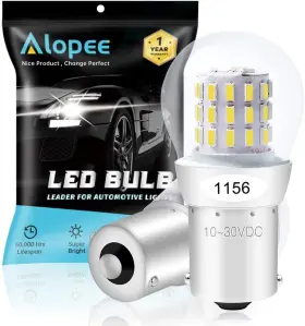 Az-1156-3014-39l-cw Alopee 1156 Led Bulb White Super Bright Non Polarity Dc 9-30v Replacement For