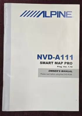 Nvd-a111 Alpine Smart Map Pro Version 1.10 Owners Manual In English Only
