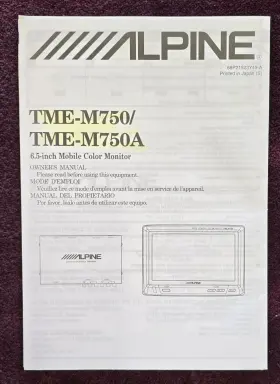 Tme750a Alpine Tme750 Fold-out Owners Manual In English French And Spanish