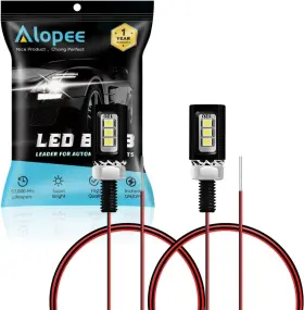 Amazenar 608506017715 Alopee 2-pack White Led License Plate Light Assembly Screw Bolt Design Aluminu