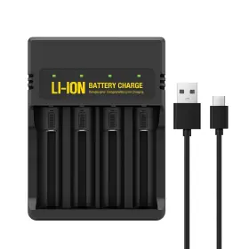 Sw-8n Amenker 18650 Battery Charger 4 Bay 3.7v Lithium 4.92 1.46 5.31 Inches Black
