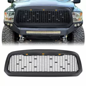 Amdeba00102-u-b American Modified Mesh Grille With Amber Lights For 13-18 Dodge Ram 1500 Used