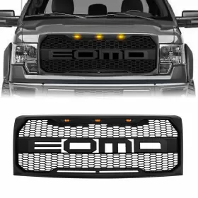 Amfmaa00108-u-c American Modified Raptor Grille With Led Lights For 09-14 Ford F150 Parts
