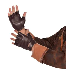 8401602 Amscan Men Steampunk Fingerless Gloves Adult One Size Brown