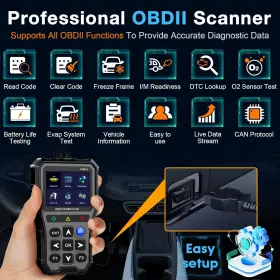 Obd2 Amtifo 726084258181 Scanner With Battery Tester - Diagnostic Tool For Cars Check Engine #2