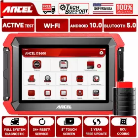 Ancel-ds600 Ancel Ds600 Obd2 Scanner Bi-directional Auto Diagnostic Tool Key Ecu Coding Tpms
