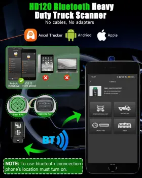 Ancel-hd120 Ancel Hd120 Bluetooth Diesel Heavy Duty Truck Scanner For Volvo/international #2