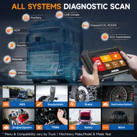 Ancel-v6hd Ancel V6 Hd Heavy Duty Truck Diagnostic Scanner Diesel Ecu Coding Dpf Regen Tool #3