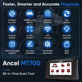Anel-mt700 Ancel Mt700 Obd2 Scanner Motorcycle All System Diagnostic Tool Oil Service Reset #2
