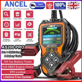 Nt301 Ancel As200 Pro Code Reader And Battery Tester Check Engine Light Obd2 Diagnostic