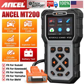 Mt200 Ancel Obd2 Motorcycle Scanner Full System Diagnostic Tool For Yamaha Bmw