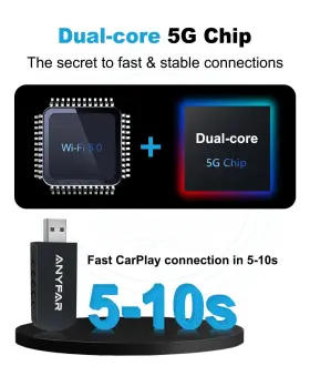 A4-pro Anyfar Wireless Carplay Adapter For Iphone Dual-core 5g Chip Auto-connect In Seconds #2