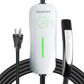 At-i15a-tesla-5-15p Aplysiatech Level 1 Ev Charger For Tesla Only 15a 110v Nacs Connector With 21ft Cablenem