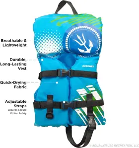 Aqua Leisure 889834116237 U Scoast Guard Approved Blue/white Infant 8-30 Lbs #2