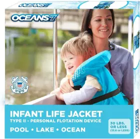 Aqua Leisure 889834116237 U Scoast Guard Approved Blue/white Infant 8-30 Lbs