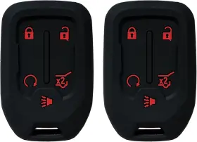 Arruweer 779283323723 2 Pcs Smart Key Fob Cover Case Protector Fit For Gmc Acadia Black With Red