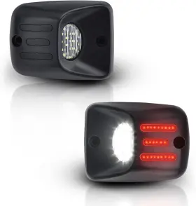 Asgo-1995-2004 Asgohme White Led License Plate Lights With Red Oled Neon Tube Tag Lamp Assembly Replace