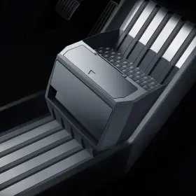 Aszsk20250911 Aszsk For Tesla Cybertruck 2-in-1 Floor Console Organizer - Push-to-open Car Trash