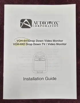 Voh-642 Audiovox Voh-641 Installation Manual With 9 Pages In English Language