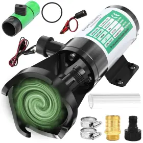 Auholnvn 766884007169 Macerator Pump For Rv Water 12v 12gpm Quick-release Self-priming Macera