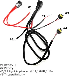 Auto Accessories 445028833835 H11 880 890 Relay Wiring Harness Compatible With Xenon Headlight Kit A #2
