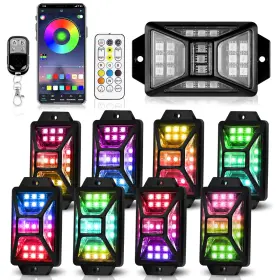 Dpd5008 Auto Buero 8 Pods Full Angle Rgb Rock Pods-full Angle- New 3 Control Mode -12v