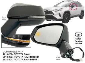 To165514-1 Auto Parts Avenue Apa Replacement Exterior Rear View Mirror Fits 2019-2024 Rav4 Power Heated Wi #2