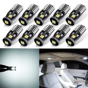 Autogine-t10-3w10 Autogine 10pcs Super Bright Error Free 194 168 175 2825 W5w T10 912 Led Bulbs Xenon Wh