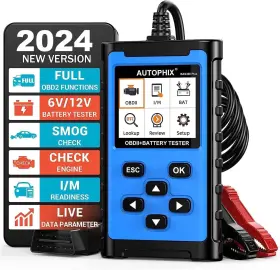 Bas300 Autophix 611677790363 Plus Obd2 Scanner Battery Tester 2 In 1 Car Code Reader 6v 12v