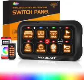 Qpve010985 Auxbeam 8 Gang Switch Panel Ac-800 Bluetooth Rgb Pod With Remote Control