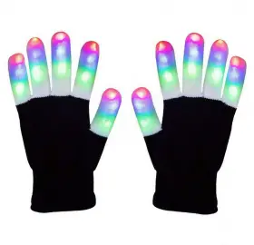 Bajotal 611387963477 Led Gloves Finger Light Up Glow Rave Glove Flashing Full