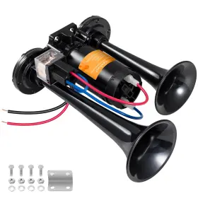 Bh-lt2g-blk Banhao Electric Air Horn For Truck 150db Super Loud Black Horns Dual Trumpet With Co