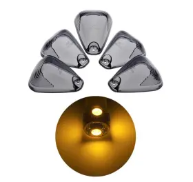 Banpo 747839022215 5 X Cab Roof Marker Lights Smoke Cover Amber Led Compatible With 1999-2016 F1
