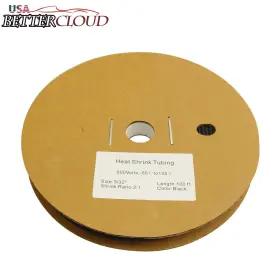 C0150 Bettercloud 100 Ft. 100ft Feet Black 3/32 Inch 2.4mm Polyolefin 2 1 Heat Shrink Tubing Tube Cable
