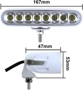 Biglion.x 445031224293 Led Boat Lights Biglionx 6.5 Inch Flood Light Bar 2 Pc 80w 8600lms Slim #2