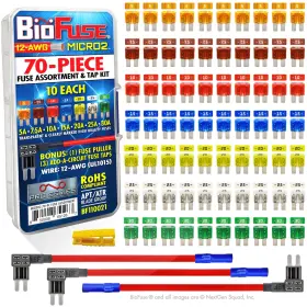 Micro2 Biofuse 850008651267 12 Awg Apt Atr 70 Piece Automotive Car Fuse Assortment And H... Fast Ship