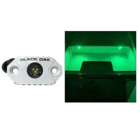 Black Oak Led 850044517336 Rock Accent Light - Green Leds White Housing