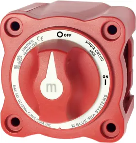 6006300 Blue Sea Systems Battery Switch M-series Series On/off With Knob Red
