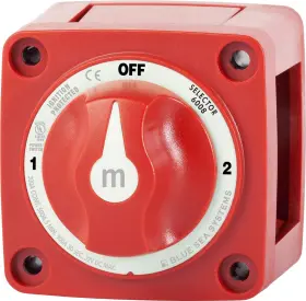 6008 Blue Sea Systems M-series Battery Switch 3 Position Selector Red