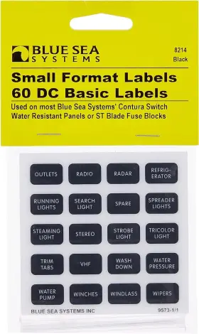 8214-bss Blue Sea Systems 8214 Black 60 Label Set Small Beige