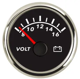 Bluerice 132414-silver 52mm Digital Voltmeter Universal Voltage Meter Volt Gauge For Motorcycle Mari