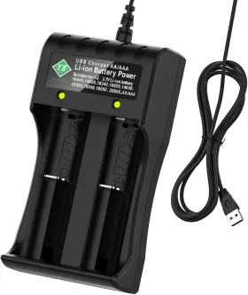 Yh-usb-02u Boanv 18650 Battery Charger 2 Slot Usb Cable Universal For Black